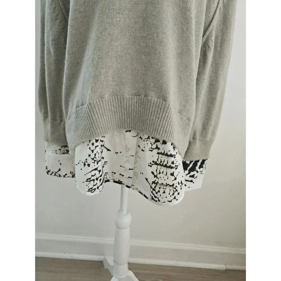 Brochu Walker Looker Cashmere Wool Layered V-Neck Oversize Sweater FLAWS size S - Picture 14 of 16